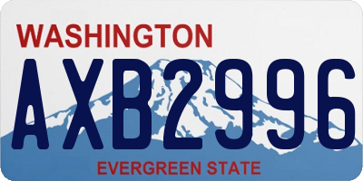 WA license plate AXB2996