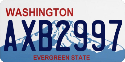WA license plate AXB2997