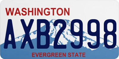 WA license plate AXB2998