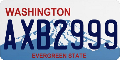 WA license plate AXB2999