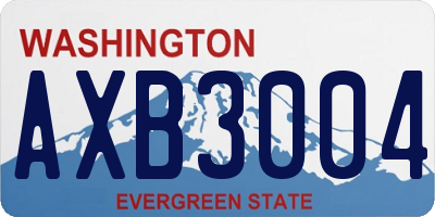 WA license plate AXB3004