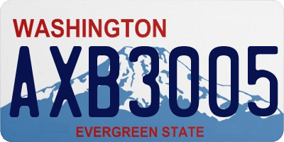 WA license plate AXB3005