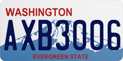 WA license plate AXB3006