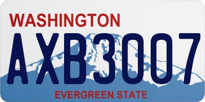 WA license plate AXB3007