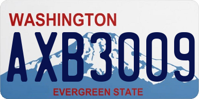 WA license plate AXB3009