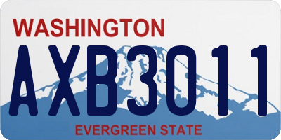 WA license plate AXB3011
