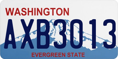 WA license plate AXB3013
