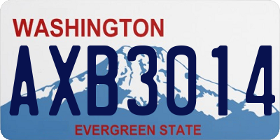 WA license plate AXB3014