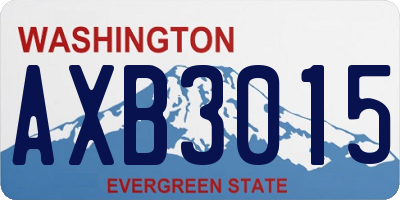WA license plate AXB3015