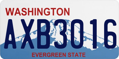 WA license plate AXB3016