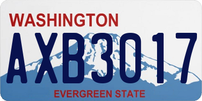 WA license plate AXB3017