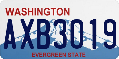 WA license plate AXB3019