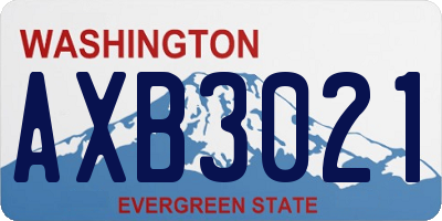 WA license plate AXB3021
