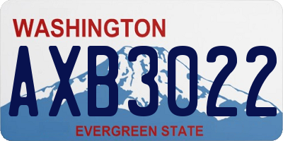 WA license plate AXB3022