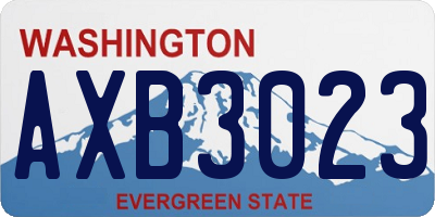 WA license plate AXB3023