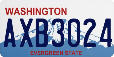 WA license plate AXB3024