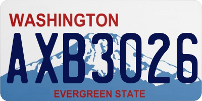 WA license plate AXB3026