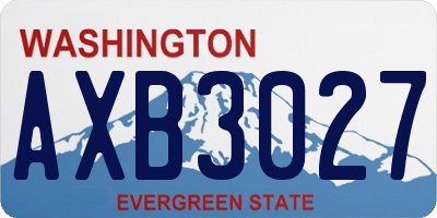 WA license plate AXB3027