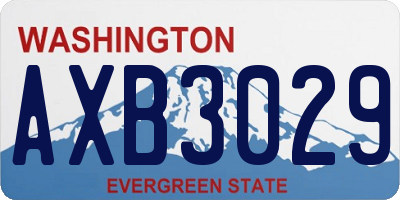 WA license plate AXB3029