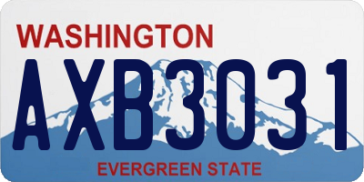 WA license plate AXB3031