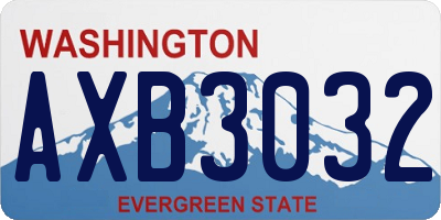 WA license plate AXB3032