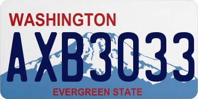 WA license plate AXB3033