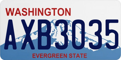 WA license plate AXB3035
