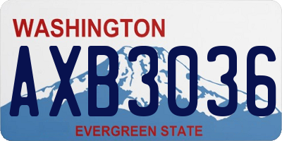 WA license plate AXB3036