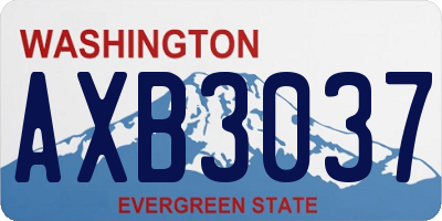 WA license plate AXB3037