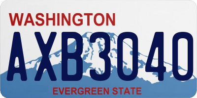 WA license plate AXB3040