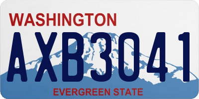 WA license plate AXB3041