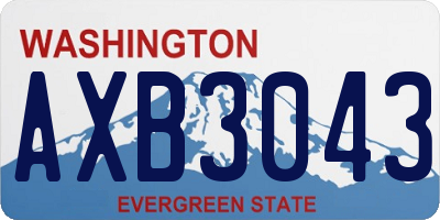 WA license plate AXB3043