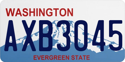 WA license plate AXB3045