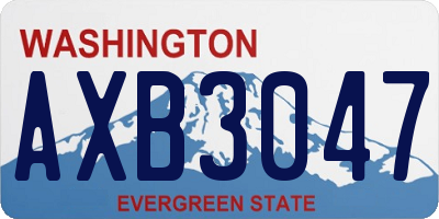 WA license plate AXB3047