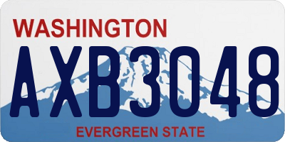 WA license plate AXB3048