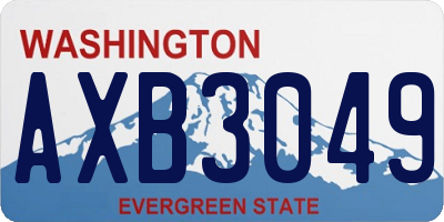 WA license plate AXB3049