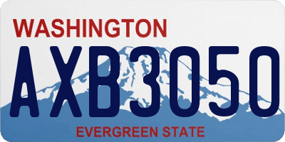 WA license plate AXB3050
