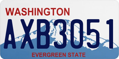 WA license plate AXB3051