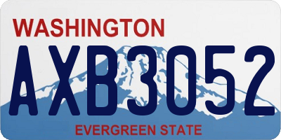 WA license plate AXB3052