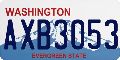 WA license plate AXB3053