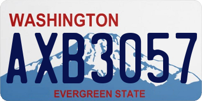 WA license plate AXB3057