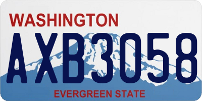 WA license plate AXB3058
