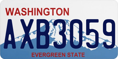 WA license plate AXB3059