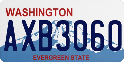 WA license plate AXB3060