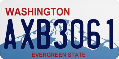 WA license plate AXB3061