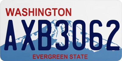 WA license plate AXB3062