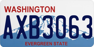 WA license plate AXB3063