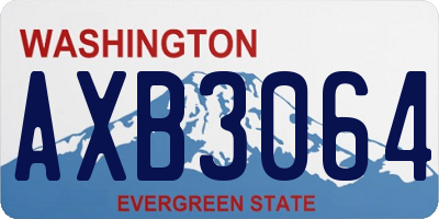 WA license plate AXB3064