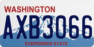 WA license plate AXB3066