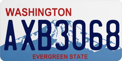 WA license plate AXB3068